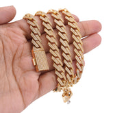 10MM 14k Yellow Gold 8.5CTW Natural Diamond Mens Box Cuban Link Chain 24" Necklace 49.7gms