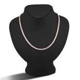 4MM 10k Rose Gold 6.01CTW Natural Diamond Baguette Centre Row Tennis Chain 22" Necklace 28.1gms