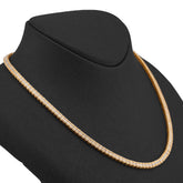 4MM 10k Yellow Gold 6.5CTW Centre Row Baguette Natural Diamond Tennis Chain 22" 29.7gms Necklace