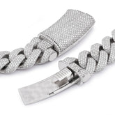 20MM 925 Sterling Silver 76.45CTW Lab Diamond Cuban Link Mens Chain 447.2 Grams 22" Necklace