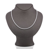 3MM 10k White Gold 10 Pointer 20.21CTW Lab Diamond Tennis Chain Men Women 22" Necklace 25.6gms