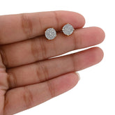 10k Yellow Gold 0.43CTW Natural Diamond Round Flower Cluster Earrings Men Women Studs 2g