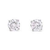 14k White Gold 2.55CTW Round Solitaire Lab Diamond Earrings 2gm Studs
