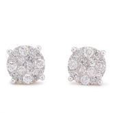 10k Yelow Gold 1.52CTW Natural Diamond 4-Diamond Centre Halo Earrings 3.4gms Studs
