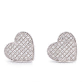 10k White Gold 0.3CTW Natural Diamond Heart Shape Womens Earrings 2.8gms Studs