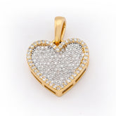 10k Yellow Gold 0.50CTW Natural Diamond Heart Shaped Pendant Womens 2.6gms Charm