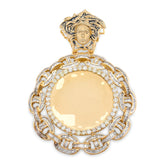 10k Yellow Gold Baguette Cuban Link Medusa 4.18CTW Diamond 21gms Picture Pendant