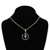 10k Yellow Gold 3/4CT Natural Round/Baguette Diamond Lightning Bolt 3.6g Pendant