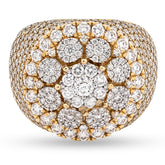 Mens 10k Yellow Gold 4.43CTW Natural Diamond Cluster Round Ring 13.5gms Band