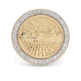 Mens 10k Yellow Gold 2.3CTW Natural Diamond Round Last Supper Ring 11.5gms Band