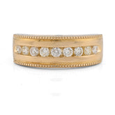 10k Yellow Gold 0.65CTW Natural Single Row Diamond Anniversary Ring 6.6gms Band