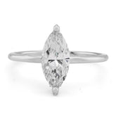 14k White Gold 2.2gms 1CTW Lab Diamond Marquise Solitaire Wedding Ring For Women