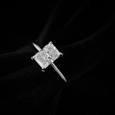 Women 14k White Gold 2.2g 1CT Lab Diamond Princess Cut Solitaire Engagement Ring