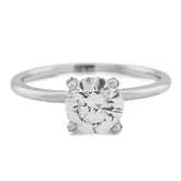 14k White Gold 1CTW Lab Round Solitaire Diamond Womens Engagement Ring 2.2grams