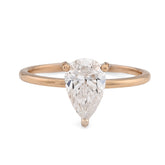 14k Yellow Gold 1 CTW Tear Drop Solitaire Lab Diamond Women Wedding Ring 2.2g