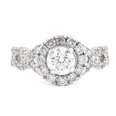 14k White Gold Womens 2CTW Natural Diamond Twist Style Halo Wedding Ring 6.4gms
