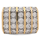 10k Yellow Gold 2 CTW Natural Diamond Multi Column Men Ilusion Set Pinky Ring 12.6g