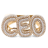 10k Yellow Gold Men "CEO" 0.82 CTW Natural Diamond Custom Ring 10gm