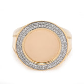 10k Yellow Gold 0.33 CTW Natural Diamond Edges Round Men Pinky Ring 7.9gm