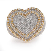 10k Yellow Gold Heart Shape 0.85 CTW Natural Diamond Men Pinky Ring 8gms