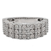 925 Sterling Silver 0.75 CTW Multi-Column Illusion Natural Diamond Men Band 5.8gm