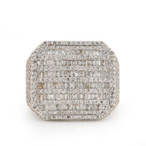 10k Yellow Gold Octagon Baguette 2.25 CTW Natural Diamond Men Pinky Ring 9.6gm