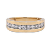 10k Yellow Gold 0.65CTW Mens Band Single Row Natural Diamond Ring 3.6gm