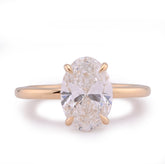 14k White Gold 2.34CTW Centre Oval Solitaire Women Lab Diamond Wedding Ring 3.4gm