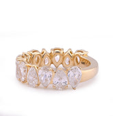 14k Yellow Gold Pear/Tear Drop Shape 3.75CTW Lab Diamond Womens Ring Band 4.6gm