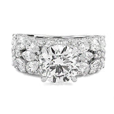 14k White Gold Round Solitaire Tear Drop/Marquise 7.7CTW Lab Diamond Side Iced Women Ring 11gm