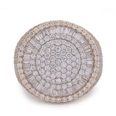 10k Yellow Gold 3.5CTW Round Cluster Baguette Halo Side Iced Lab Diamond Big Mens Pinky Ring 12.3gm