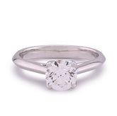 14k White Gold 1CTW Round Diamond Centre Women Lab Ring 3.3gm