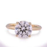 14k Yellow Gold 2.5CTW Round Solitaire Centre Lab Diamond Women Ring 3.6gm