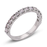 14k White Gold 1.5CTW Round Lab Diamond Women Band 2.1gm