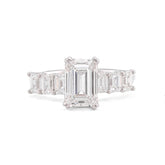 14k White Gold 3.62CTW Princess Cut Centre Solitaire Lab Diamond Women Ring 3.9gm