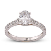 14k White Gold Oval Solitaire Centre 1.25CTW Lab Diamond Women Ring 2.8gm