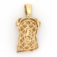 CLOVER CROWN JESUS HEAD DIAMOND PENDANT - 10KT YELLOW + WHITE GOLD & 2.0 CTW