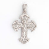 CHROME HEART CROSS BAGUETTE DIAMOND PENDANT - 10KT WHITE GOLD & 5.44 CTW
