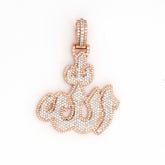 ALLAH SINGLE ROW ROUND DIAMOND PENDANT - 10KT ROSE GOLD & 2.69 CTW
