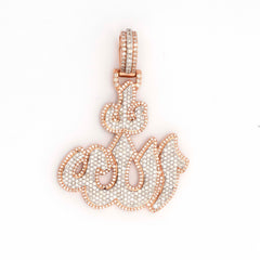 ALLAH SINGLE ROW ROUND DIAMOND PENDANT - 10KT ROSE GOLD & 2.69 CTW