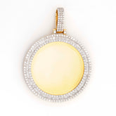 MEMORY THREE ROW BAGUETTE & ROUND DIAMOND PENDANT - 10KT YELLOW GOLD & 3.38 CTW