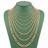 10k Yellow Gold Hollow Figaro Chain 2MM to 10.6MM Necklaces All Lengths Available 14" to 30"