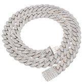 925 13MM 20.26CTW Natural Diamond Cuban Link Necklace 22" Mens Chain 113.6gm