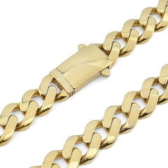 Mens 13MM Cuban Link Chain 1/10th 10k Yellow Gold Bonded 925 24In 45.9g Necklace