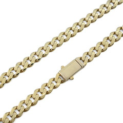 10MM Cuban Link Chain 24Inch Necklace 40.2gms 1/10th 10k Yellow Gold Bonded 925