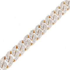 8MM 10k Yellow Gold 16.2g 3.9CTW Natural Diamond Cuban Link 8 Inch Mens Bracelet
