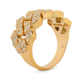 10k Yellow Gold 2.5CTW Natural Baguette & Pointers Diamond 9.5g Mens Cuban Ring