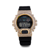 Mens Casio G-Shock DW6900 4.55CTW Natural Diamond Yellow Baguette Bezel Watch