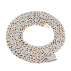 8MM 10k Yellow Gold 9.5CTW Natural Diamond 22In Cuban Link Chain 54.6gm Necklace