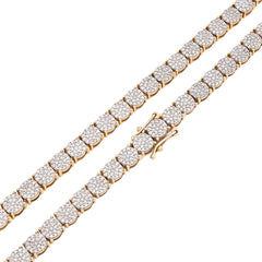 4.5MM 10k Yellow Gold 5 CTW Natural Diamond Tennis Chain 20 Inch 21.9gm Necklace